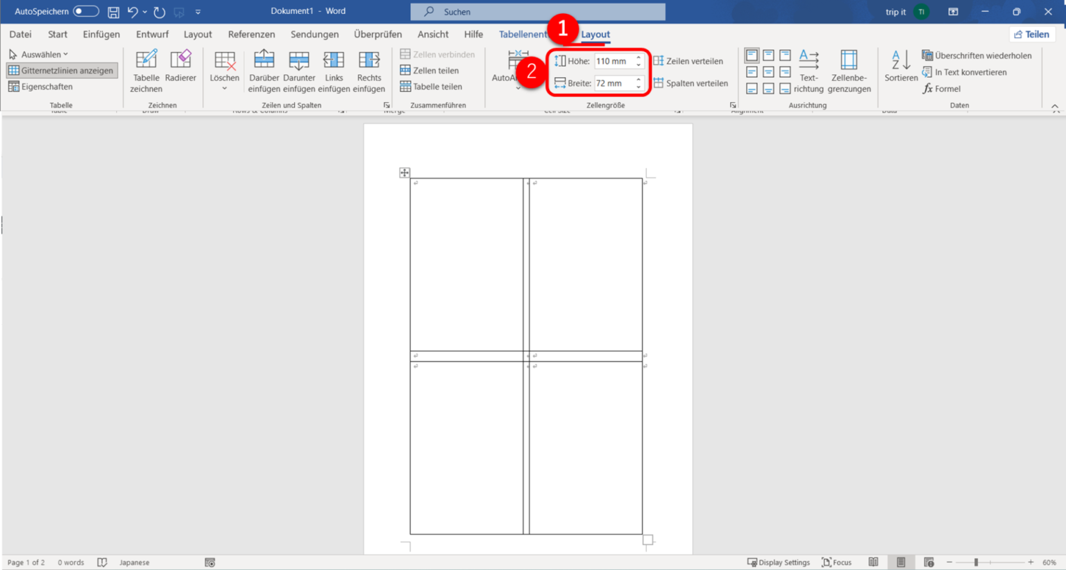 Optimale Wege, um eine A4-Seite in Microsoft Word zu vierteln