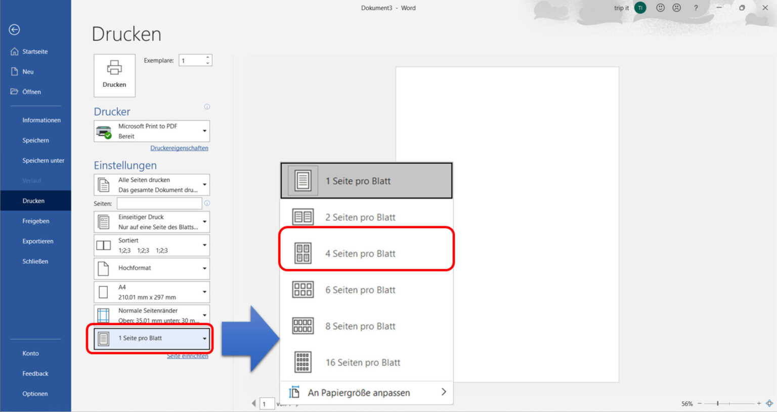 Optimale Wege, um eine A4-Seite in Microsoft Word zu vierteln